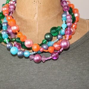 Necklace Made with Up-cycled Vintage Plastic Beads
